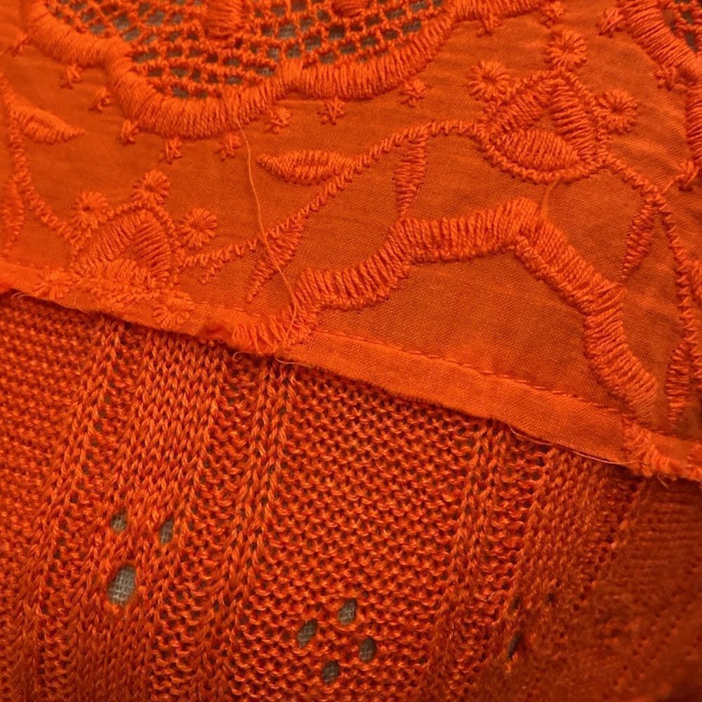 Free People Red Lace Bell Sleeve Top - Picture 7 of 15